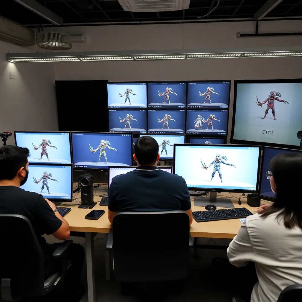 Professional 3D artist giving workshop to advanced students