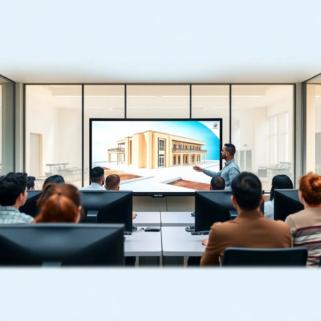 Student working on detailed character model with instructor guidance