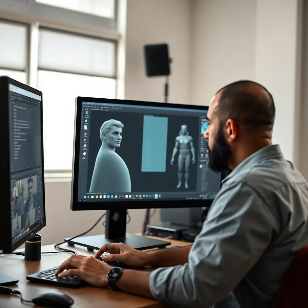 Professional using Autodesk Maya for 3D modeling
