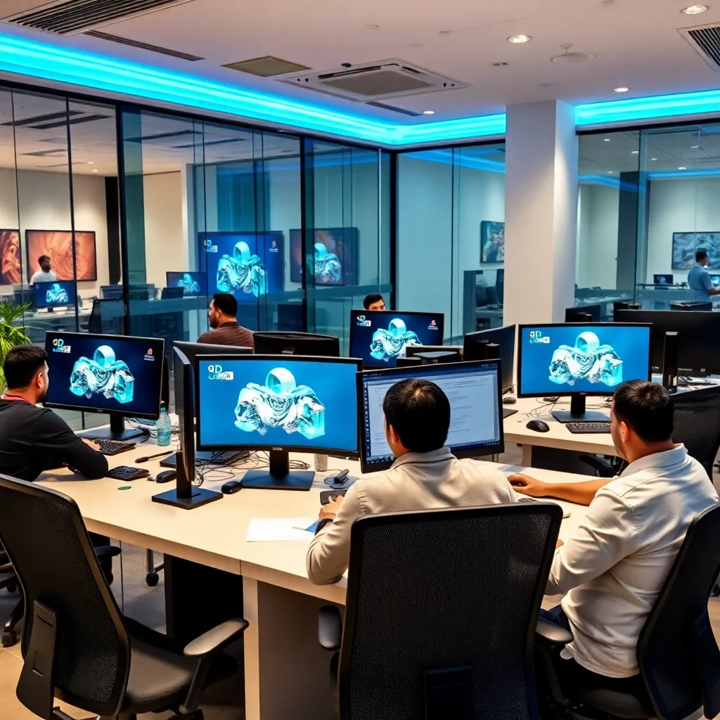 Professional 3D design studio in Cairo with artists working on multiple projects